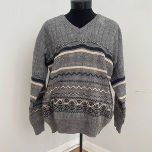 Kapp Australia Gray Patterned Men's Sweater